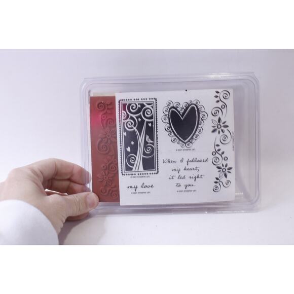 Heart Flutters, Message Stamp Set, Stampin' Up, Love, Romance, Heart Pattern, - Picture 1 of 3